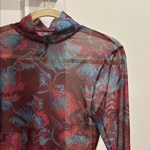 Sheer Floral Long Sleeve Top